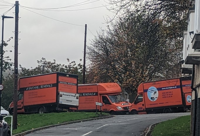 3 removals vans all ready to move you 3 Orange Ravenhill Removals Vans